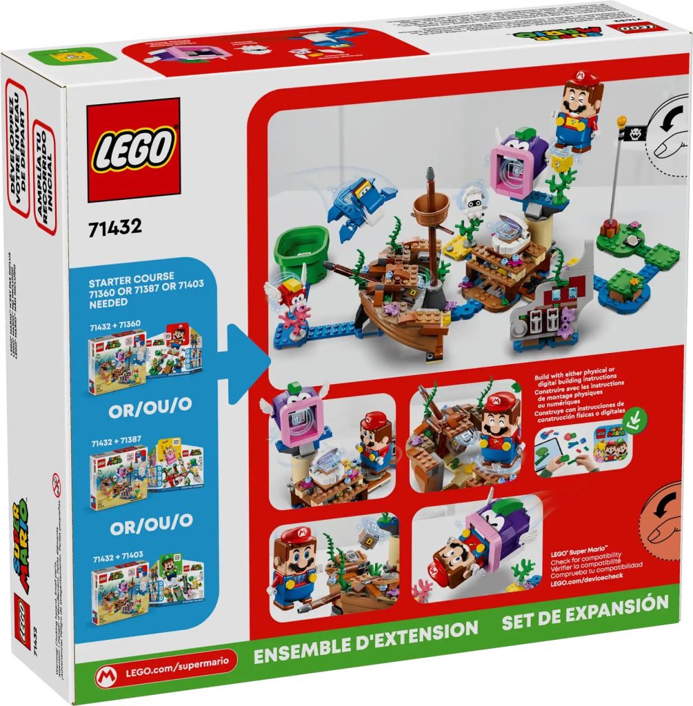 LEGO Super Mario 71432 Dorries Sunken Shipwreck Adventure Expansion Set Box 1005x1024
