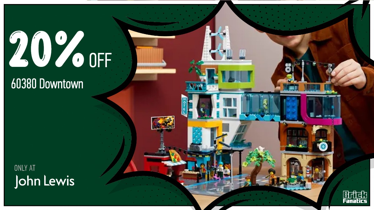 Save 20% on recently released LEGO City 60380 Downtown at John Lewis
