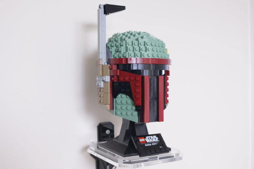 LEGO Star Wars Mandalorian Stormtrooper Scout Trooper Luke Skywalker Red Five Darth Vader Boba Fett Helmet Wicked Brick Display Case individual dual triple wall mounted 27 1024x683