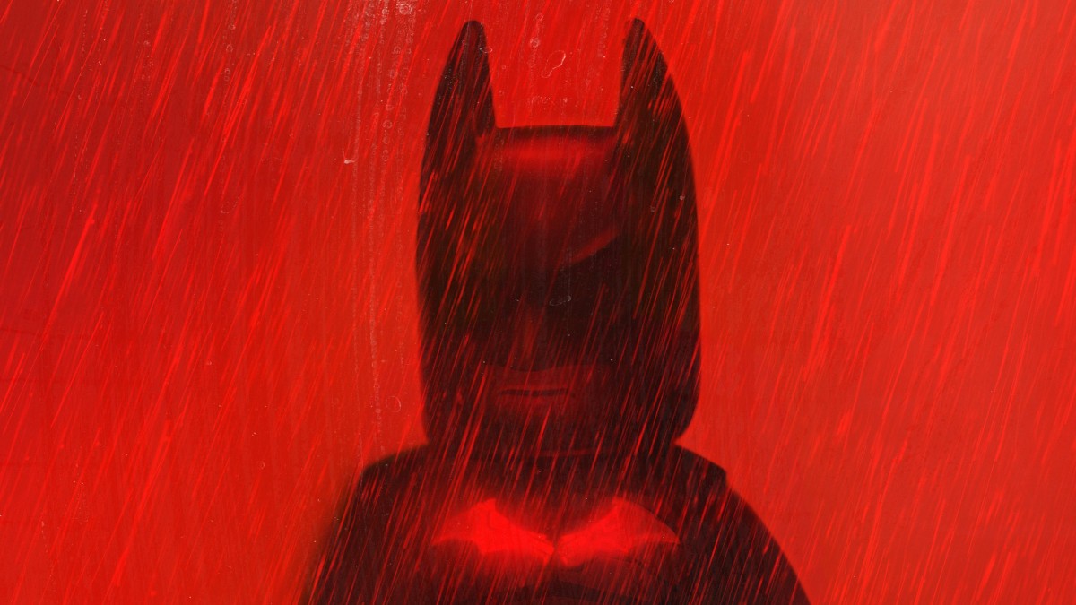 The Batman poster gets a brick-built LEGO makeover