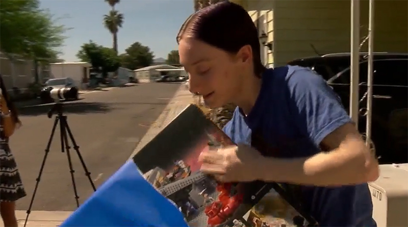 Teenager receives LEGO Star Wars delivery on World Wish Day