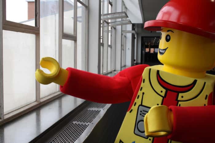 LEGOLAND Discovery Centre Birmingham mascot takes to the railways