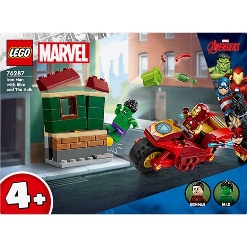 LEGO Marvel 76287 Iron Man with Bike and The Hulk 1