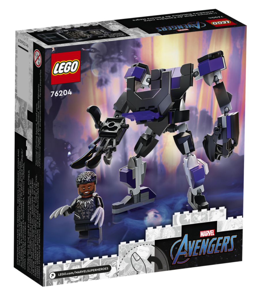 LEGO 76204 Black Panther Mech Armor box back