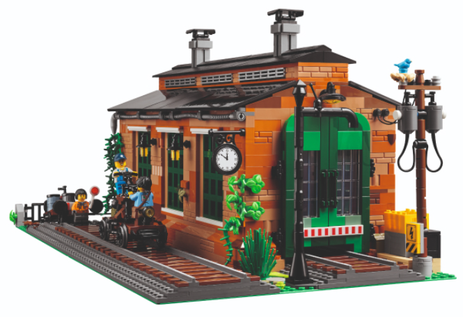 LEGO Bricklink old train engine shed contents