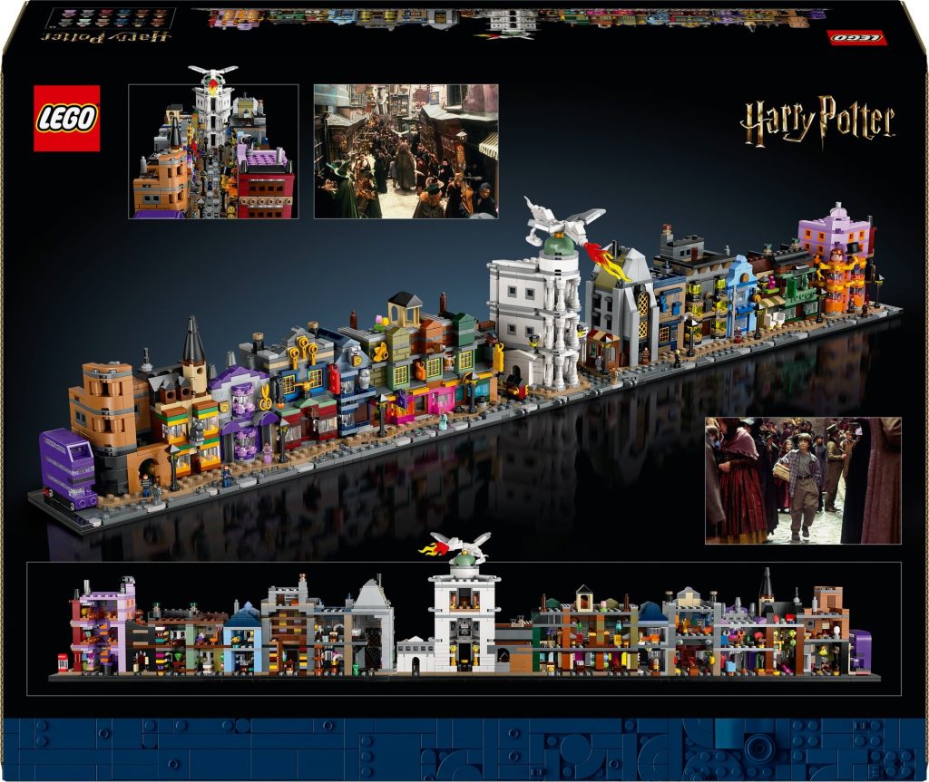 LEGO 76444 Harry Potter Magiczne sklepy na Ulicy Pokatnej opakowanie tyl 1024x863