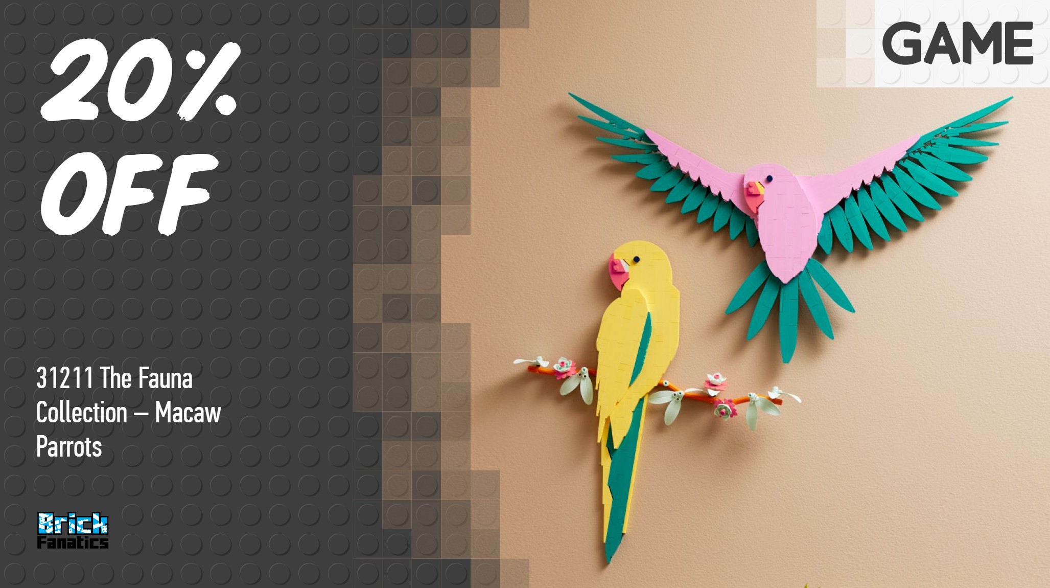 Don't miss your first chance to save on LEGO Art Macaw Parrots