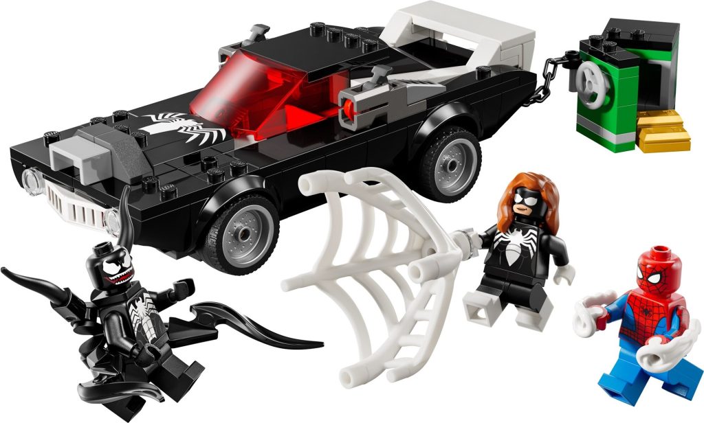 Klocki LEGO Super Heroes Spider Man kontra muscle car Venoma 76309 akcesoria 1024x616