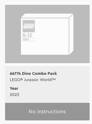 LEGO JUrassic World 66774 Dino Combo Pack
