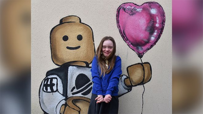 LEGO street artist paints tribute to schoolgirl