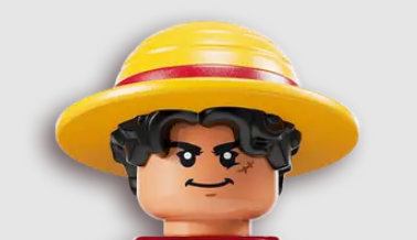lego one piece luffy hat hair