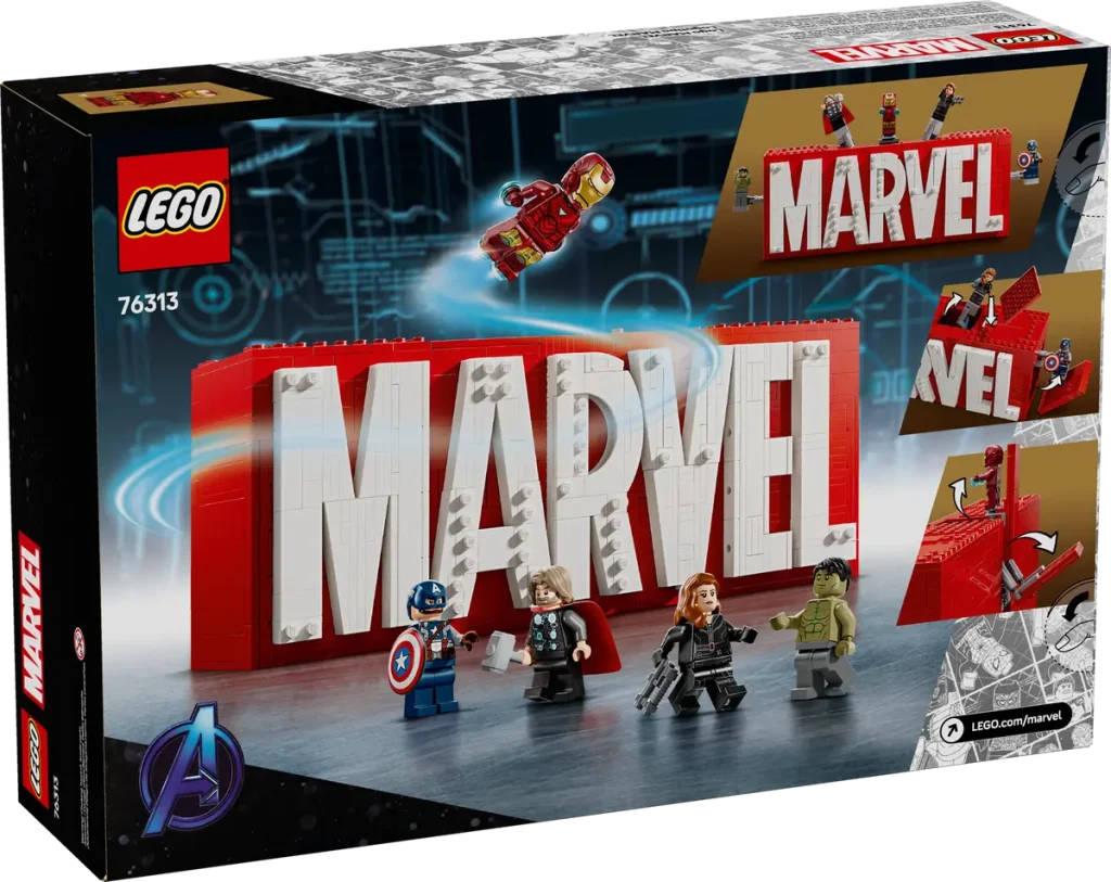LEGO Marvel 76313 MARVEL Logo Minifigure box front 1024x813