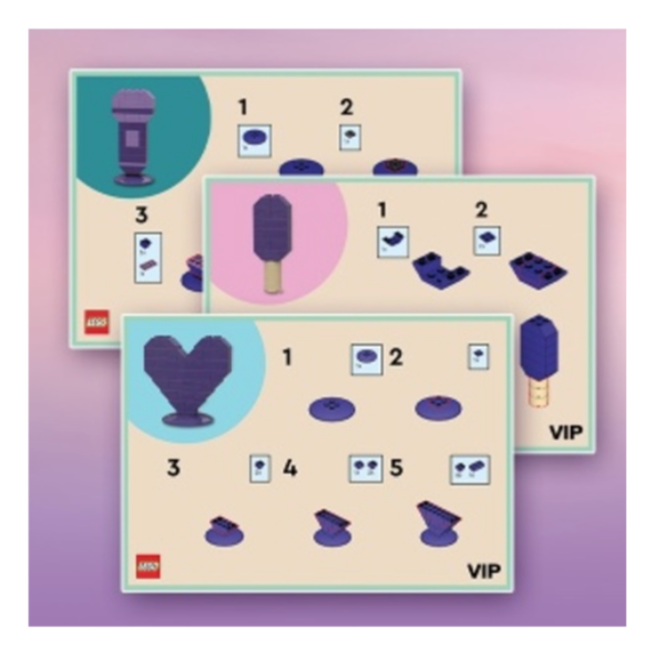 LEGO VIP Set of 3 Purple Building Instructins reward