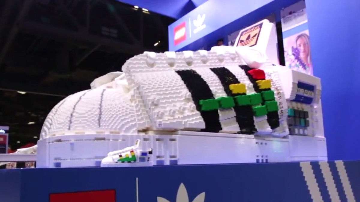 Get a better look at ComplexCon's huge LEGO Adidas Superstar
