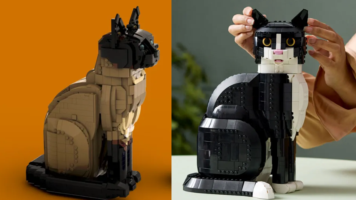 Comparing LEGO Ideas 21349 Tuxedo Cat to the original submission