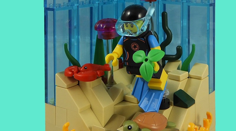 Eleven-year-old builds LEGO set underwater