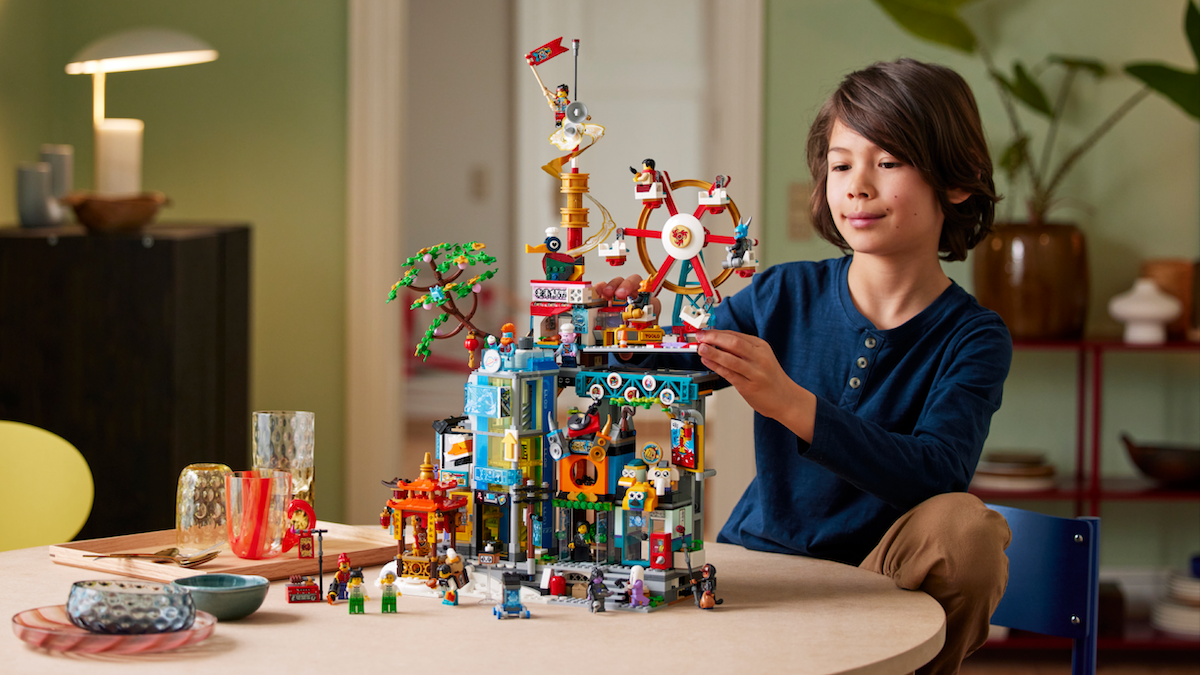 Three LEGO Monkie Kid sets combine to form huge city diorama